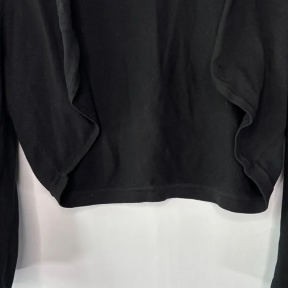 White House Black Market Women's Black Open Front Cropped Shirt Size XL - Picture 4 of 7